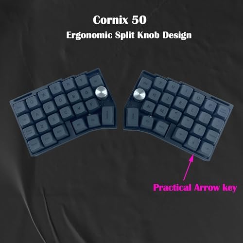 SZRKBD XT64 Split Ergonomic Mechanical Keyboard, Wired 50% 3X6 Layout with Knob, Hot-Swappable, Vial Programmable, RGB Backlit, PBT Keycap (HiFi Switch)