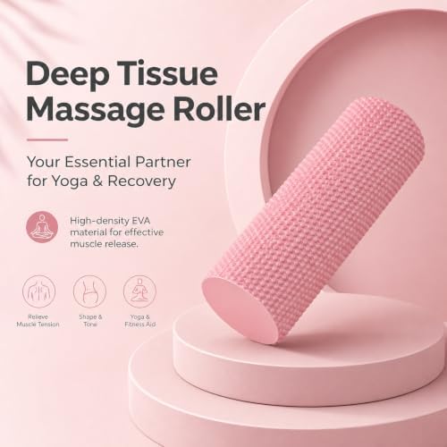 12 Inch EVA Soft Dot Foam Roller for Balance Exercise & Yoga，Purple：18in