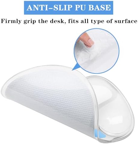 Mouse Pad with Wrist Rest,Ergonomic Mouse Pad with Comfortable Gel Wrist Rest Support and Non-Slip PU Base for Easy Typing Pain Relief, Durable and Washable (Transparent Blue Gradient)