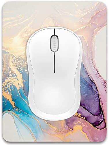 Dapesuom Small Mouse Pad, 6 x 8 Inch Thick Rubber Premium-Textured Non-Slip Portable & Washable Mini Mouse Mat for Women Men Wireless Laptops Keyboard Tray Gaming Work Office Travel, Abstract Marble