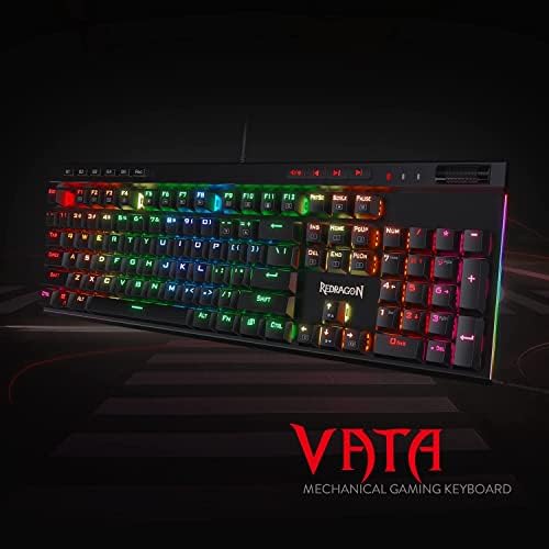 Redragon K580 Wired RGB Mechanical Gaming Keyboard, Macro Key & Media Wheel