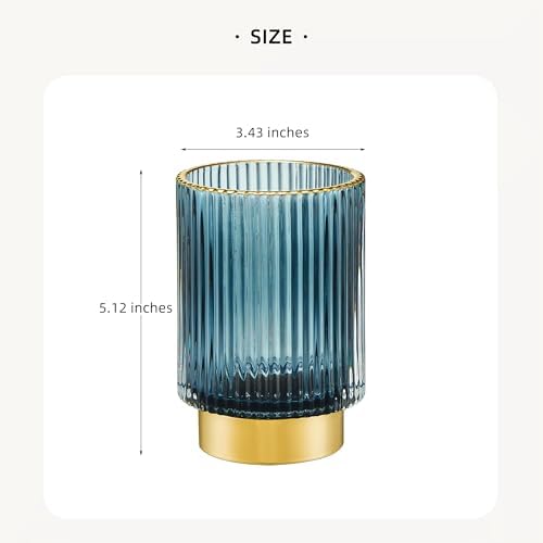 Makeup Brush Holder Organizer,Toothbrush Holders,Desk Pen Pencil Holder,Multifunctional Vintage Glass Brush Cup(A3-24-US)