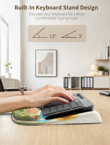 Ergonomic Keyboard Wrist Rest Pad with Wrist Support Butterfly Flower