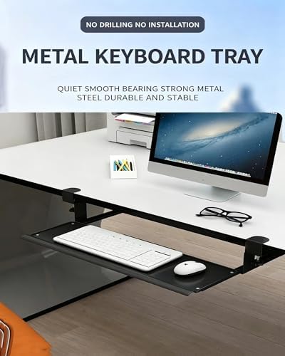 Keyboard Tray Under Desk, 26"x11"