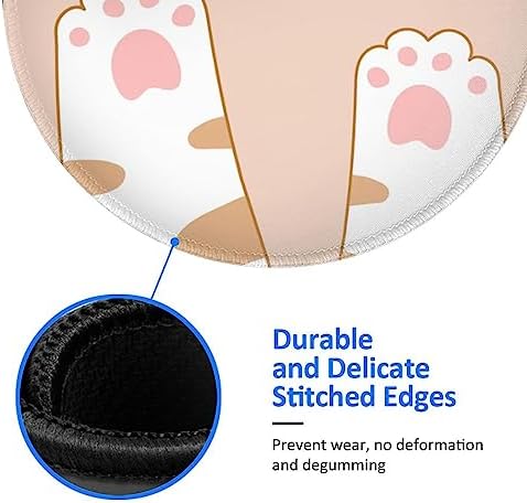 Cute cat paw Love Heart cat Mouse pad Cute,Gaming Mouse pad Small Non-Slip Round Mouse Pads for Wireless Mouse,Laptop,Desk