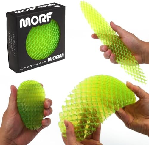 Morf Worm 3D Sensory Fidget Toy for Kids and Adults, Green, Large