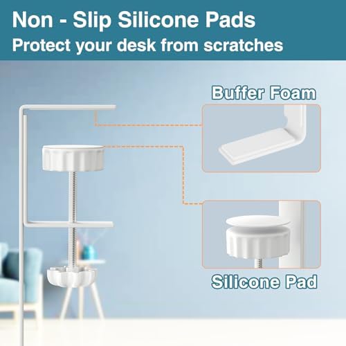 No Drill Under Desk Cable Management Tray, SONATURE 15.7" Cord Organizer for Table, Clamp Mount Desk Cable Management, Premium Carbon Steel Cable Organizer for Office, Home (White)