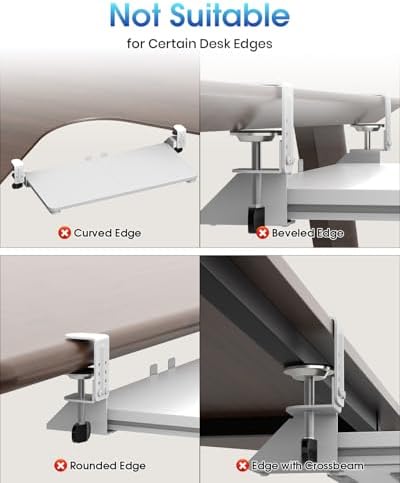 Large Keyboard Tray Under Desk, Pull Out Keyboard & Mouse Tray for Typing