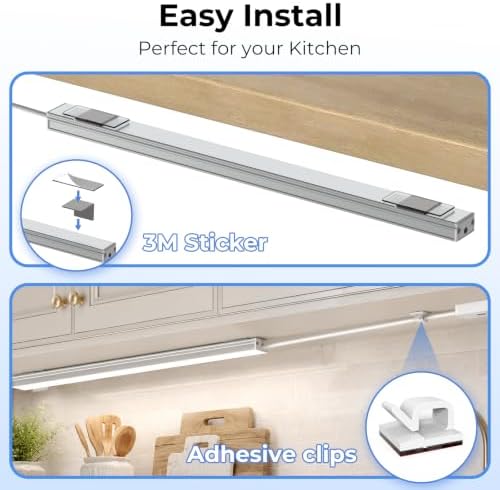ASOKO 12Inch Hand Wave Activated Under Cabinet Lights-4500K Daylight White