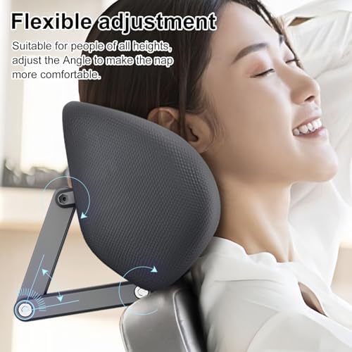 Office Chair Headrest Attachment Universal,Adjustable Height Angle Chair Headrest Attachment,Ergonomic Head Neck Pillow,Soft Headrest Cushion Attachable Headrest for Office Chair Black