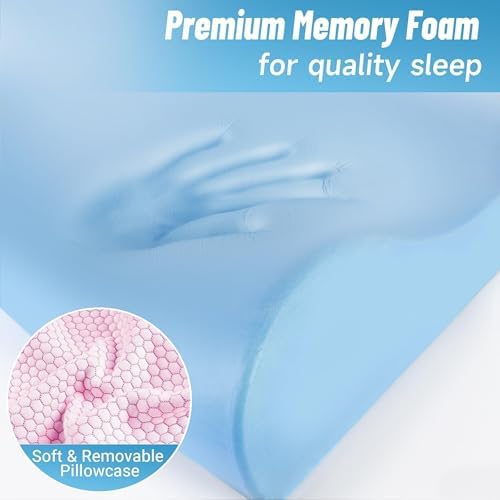 Neck Pillow for Sleeping, Ergonomic Cervical Bed Pillow, Pink Standard Size