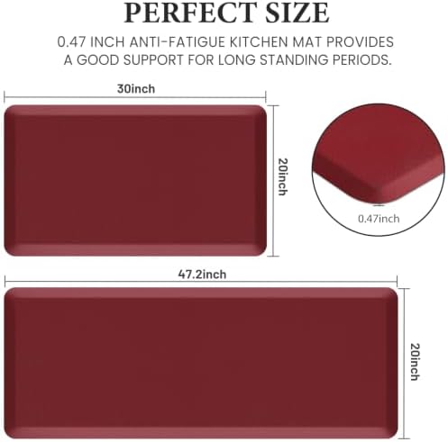 HappyTrends 2 PCS Kitchen Mat Cushioned Anti-Fatigue Floor Mat, Heavy Duty