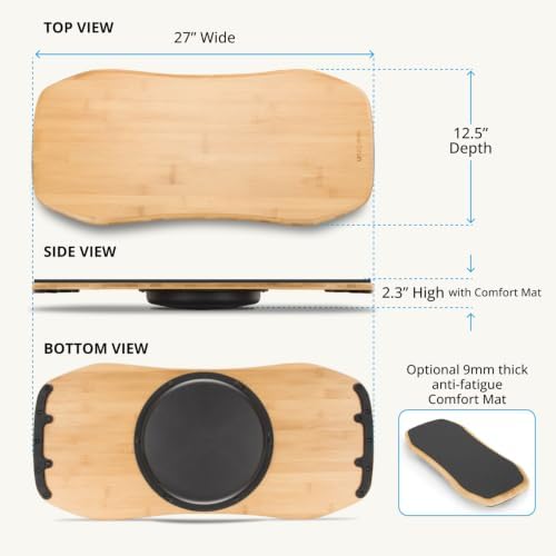 UPLIFT DESK Motion-X Balance Board - 27" Ergonomic Wobble Board for Standing Desks, Anti-Fatigue Support for Core Engagement & Stability