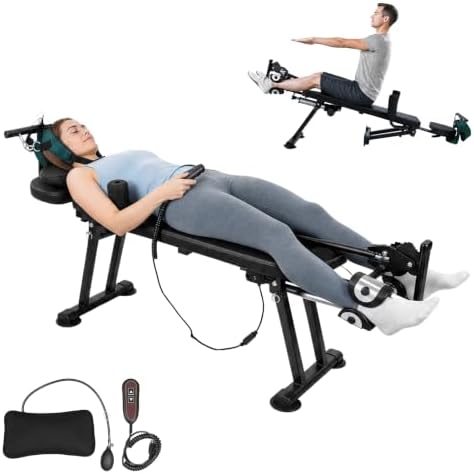 Spinal Decompression Table Electric Traction Machine for Neck and Back Pain Relief , Lumbar & Cervical Traction Bed, Remote Control Decompression Back Stretcher,880 Lbs Capacity