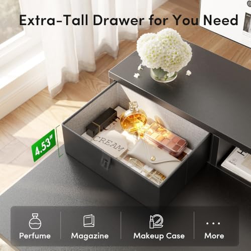 CubiCubi 55 x 28 Inch Electric Standing Desk with 2 Drawers, Black