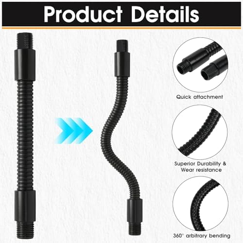 15.7" Gooseneck Tubing Flexible 5/16"×25/64" Male thread Alloy Steel Metal Arm Universal Bendable Extension Hose for DIY Lamps Microphone Stands Inspection Cameras