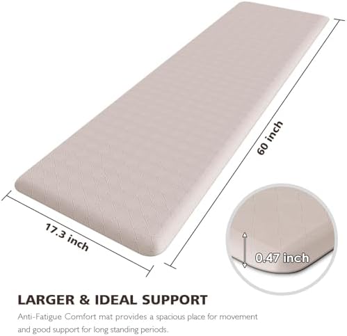HappyTrends Kitchen Floor Mat - 4/5 Inch Thick Anti-Fatigue Kitchen Rug