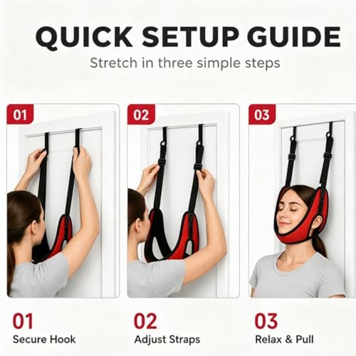 Upgraded Over Door Neck Traction Device, Neck Traction Harness