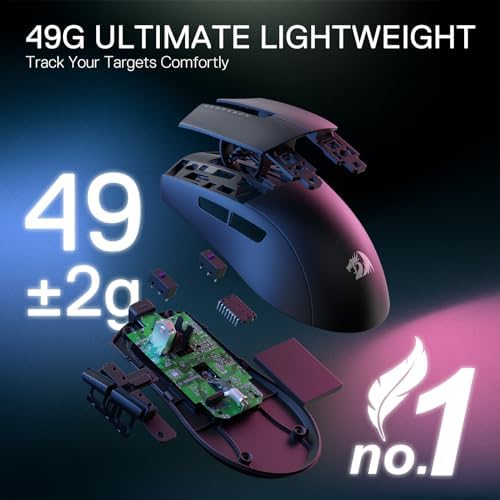 Redragon M916 Wireless 49G Ultra-Light Gaming Mouse 26K DPI Remapping Keys