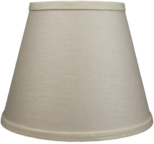 FenchelShades.com Lampshade 6" Top Diameter x 10" Bottom Diameter x 8" Slant Height 6x10x8" with Spider Attachment Diameter 0.4 Inch for Lamps with a Harp (Designer Linen Natural)