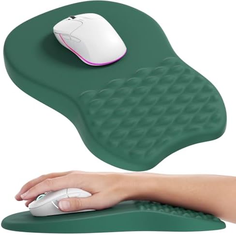 MROCO Ergonomic Mouse Pad with Wrist Support, 11.8 x 7.8 in, Forest Green