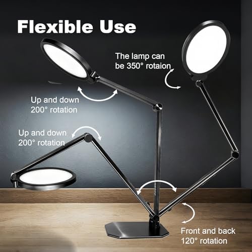 NS Pro LED Desk Lamp with Remote Control, Eye-Caring CRI95+ Dimmable Light, 3000K–6000K Adjustable Color Temperature, Flexible Clamp or Base Mount, for Home Office, Reading Study & Zoom, 2Pack
