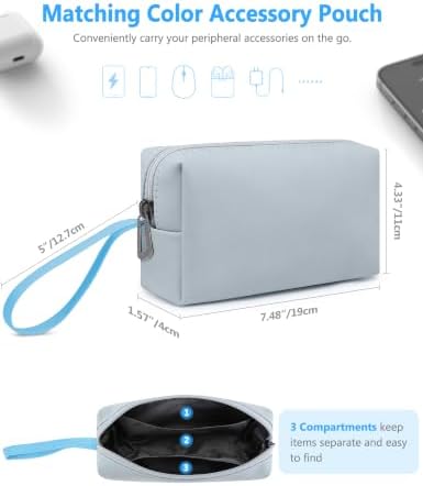 HYZUO 13 Inch Laptop Sleeve Case with Stand for MacBook Air, Pale Blue