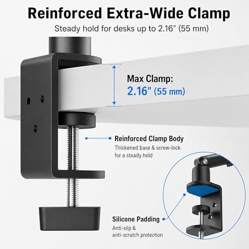 iPad Holder For Desk, Adjustable Tablet Arm iPad Desk Mount with C-Clamp
