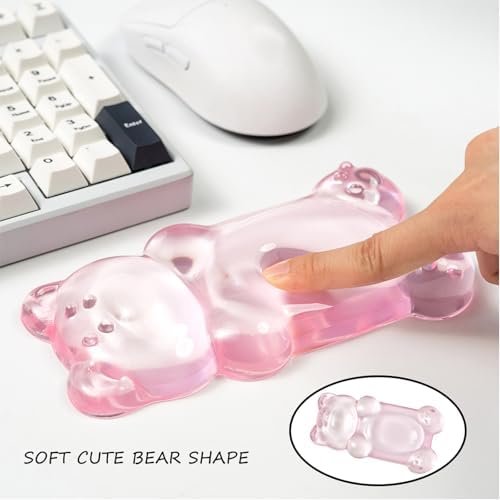 Ergonomic Gel Mouse Wrist Rest –Pink Clear Cute Bear Mouse Wrist Rest