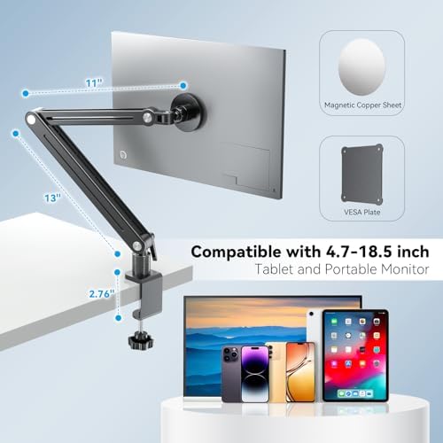 Magnetic Portable Monitor 75mm VESA Mount Arm Screen Holder Stand Clamp