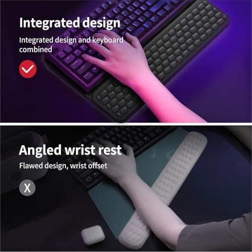 RAPIQUE Ergonomic Keyboard Wrist Rest Pad, Computer Keyboard Stand for Full Size & Wireless Keyboards, Typing Angle Wrist Relief Tray, Portable Holder for Office and Home Desk Use - Black