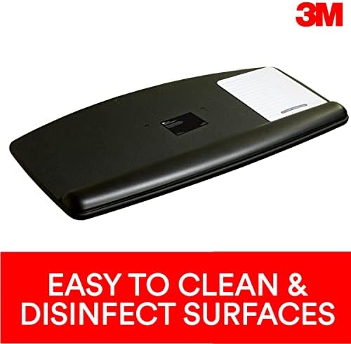 3M Sit/Stand Easy Adjust Keyboard Tray, 25.5 in. x 12 in. Wood Platform, 23 in. Track, Black, Wrist Rest and Mouse Pad