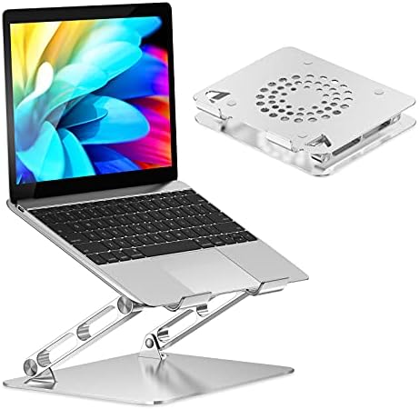 STOON Laptop Stand, Adjustable Computer Riser Stand for Desk, Aluminum Ventilated Cooling Notebook Stand Mount with Heat-Vent, Compatible with MacBook Air Pro, Lenovo, Dell, HP, More 10-16” Laptops