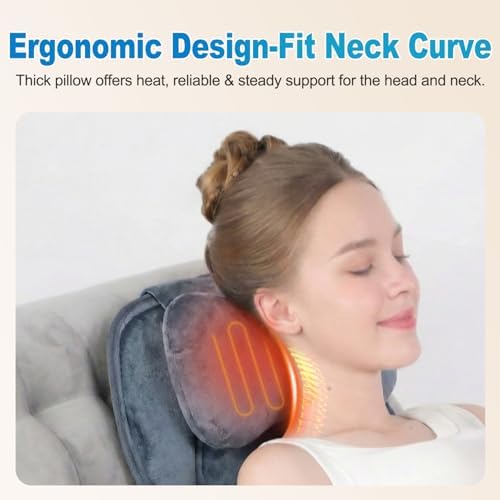 Back Massager With Heat, Lumbar Traction Seat Cushion For Home Office