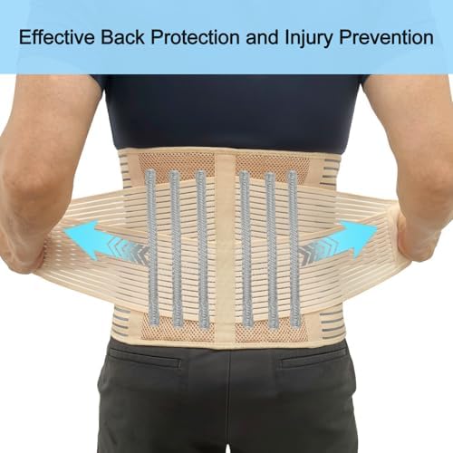 Back Brace for Lower Back Pain, Lumbar Support for Women&Men 02 Beige-XL