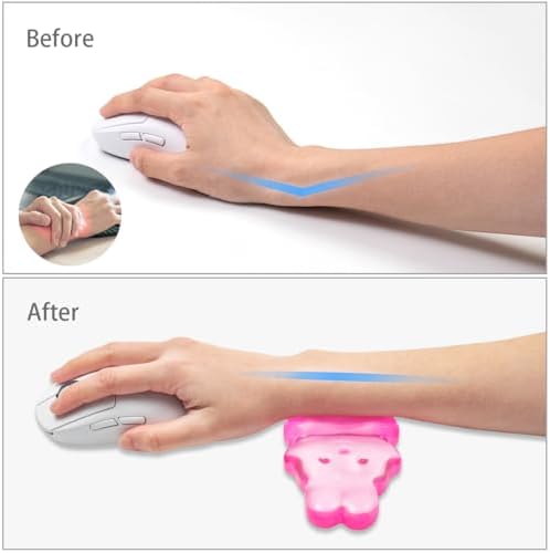 Ergonomic Gel Mouse Wrist Rest,Pink Cute Rabbit Mouse Wrist Rest
