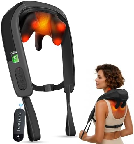 CooCoCo FSA Eligible Cordless Neck Massager with Heat and Remote Control