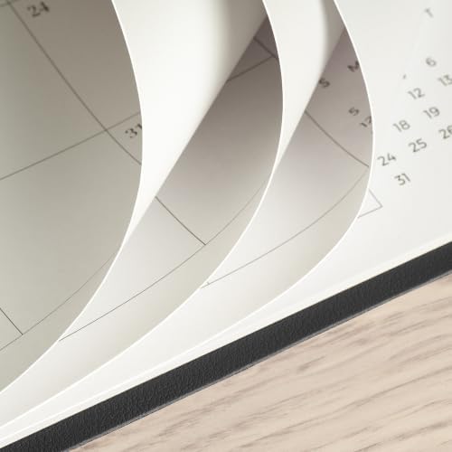 Cabbrix Desk Calendar 2026 with Desktop Mat, Simplified Medium Desk Pad Calendar 15" x 12" July 2026 to December 2027, Desk Blotter Calendar for Home School and Office (Dark Black)