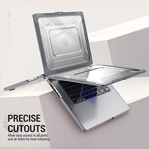 SEYMAC stock Case for MacBook Pro 16 inch, Shock-Absorbing Protection with Folding Stand &Mouse Pad Case for MacBook Pro 16 inch, Gray