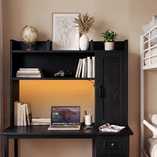 Desktop Storage Shelf, 37.4" Computer Desk Organizer 3-Tier Wood