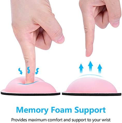 Dapesuom Mouse Wrist Rest, Ergonomic Memory Foam Mouse Wrist for Computer Desk Mats Support, PU Leather Hand Rest Pad Cushion for Gaming, Laptop, Men, Women, Pain Relief & Easy Typing, Pink