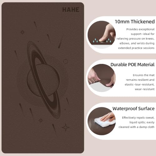 HAHE Extra Wide Yoga Mat, 72"x40"x0.4"Thick, Large Exercise Mats