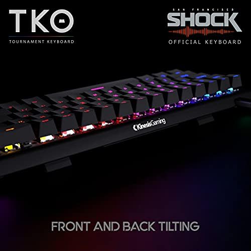 KINESIS Gaming TKO Mechanical Keyboard | Tactile Brown Switches | 60% Layout | Split Spacebar | Hotswap | PBT Keycaps | Aluminum Body | SF Shock Limited Edition Travel Case
