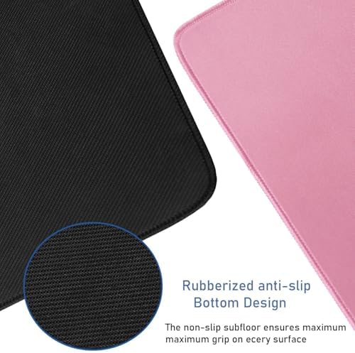 Large Mouse Pad with Stitched Edges, Durable Non-Slip Natural Rubber Base