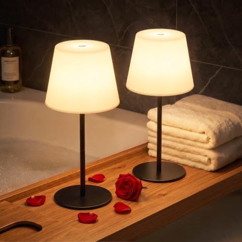 Shower Lamp Rechargeable Waterproof Lamp, Cordless Table Lamp for Bathroom