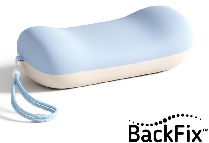 BackFix Fashion Colors Portable Lumbar Pillow. Cool Colors All Purpose Memory Foam Lumbar & Cervical Support for Lower Back and Neck Pain Relief. Silky Soft Spandex Blend Cover, Blue