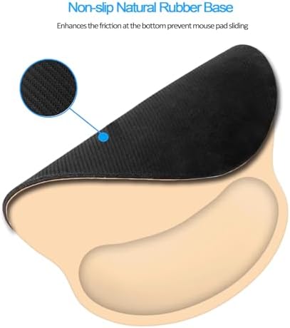 Wrist Rest Support Mouse Pad,Ergonomic Memory Foam Mouse Mat 9x10in Non-Slip Rubber Base Pain Relief Mousepad for Computer, Laptop(Milky Yellow Foam)
