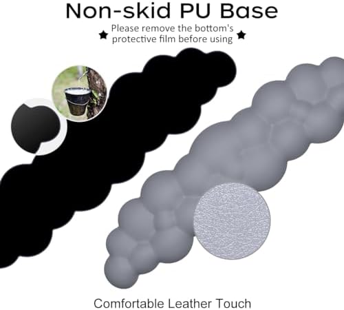 JIKIOU Upgrade Leather Cloud Wrist Rest for Keyboard and Mouse & Cup Pad