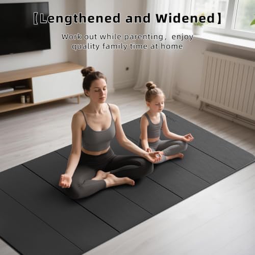 PAIDU Foldable Yoga Mat 10MM Thick 75‘’x40‘“ Quick Fold Easy Storage