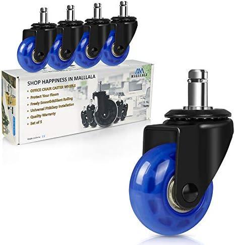 2 inch Office Chair Caster Wheels, Smooth Silent Swivel Wheels